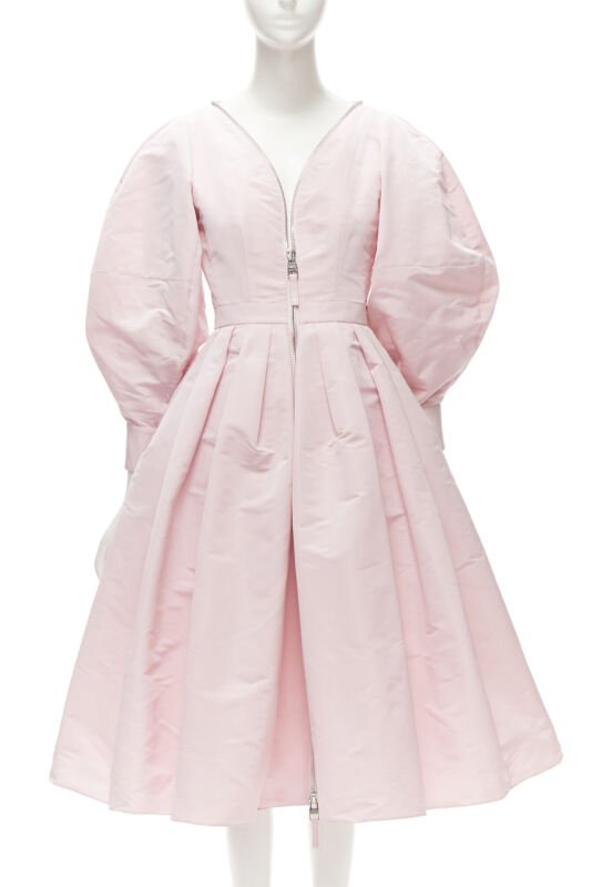 Alexander Mcqueen Pink Balloon Sleeve Dress