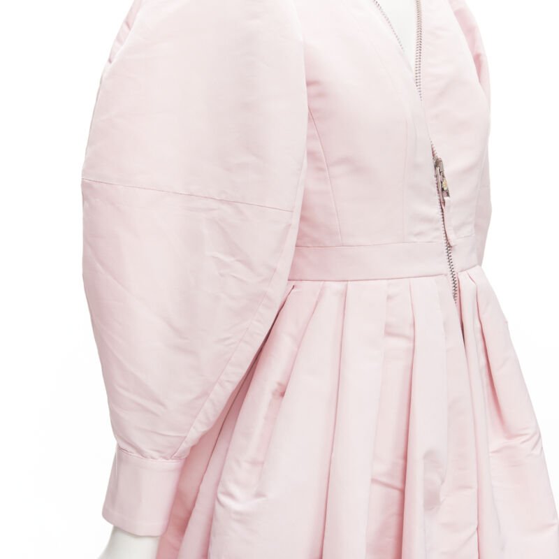 Alexander Mcqueen Pink Balloon Sleeve Dress - Back view