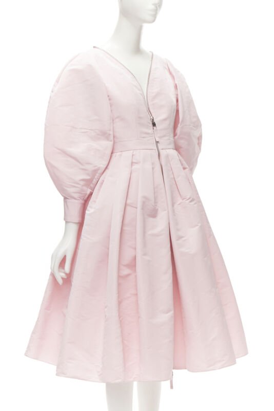 Alexander Mcqueen Pink Balloon Sleeve Dress - Image 6