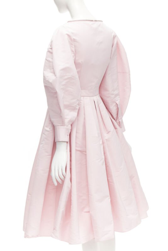 Alexander Mcqueen Pink Balloon Sleeve Dress - Detail 1