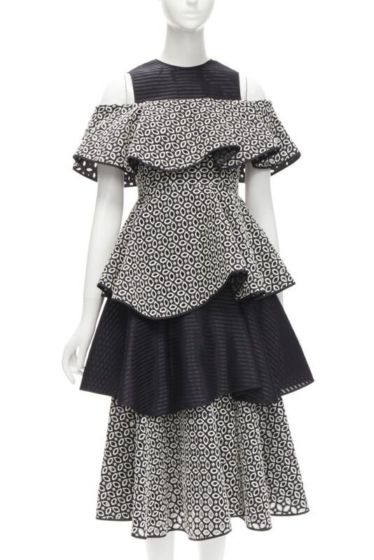 Huishan Zhang Black Embroidery Dress