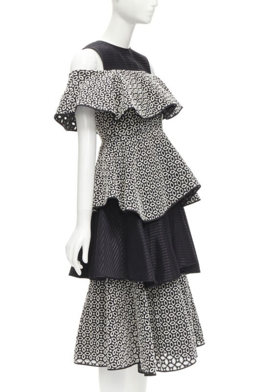 Huishan Zhang Black Embroidery Dress - Image 6