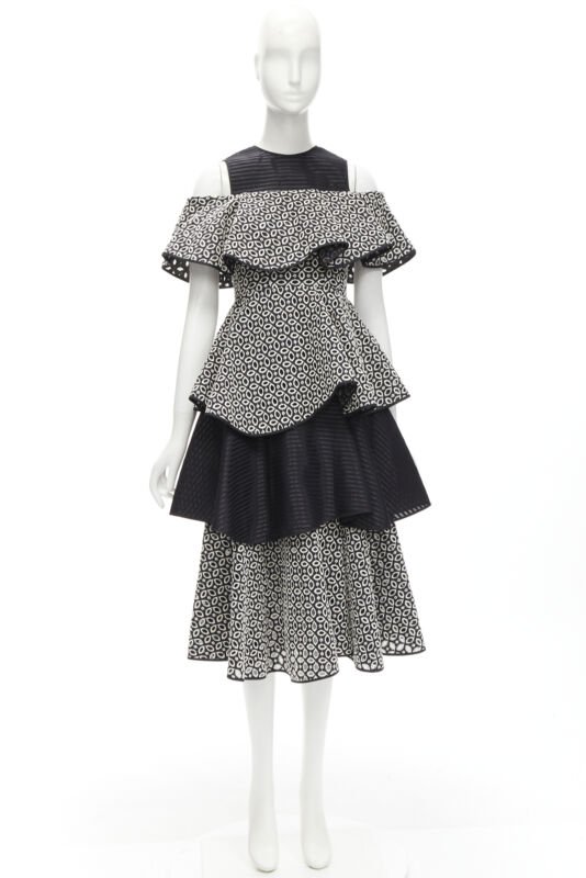 Huishan Zhang Black Embroidery Dress - Image 12