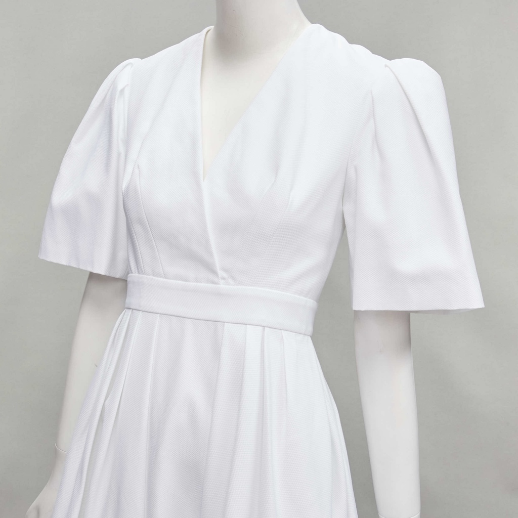Alexander Mcqueen White Bell Sleeve Dress - Back view