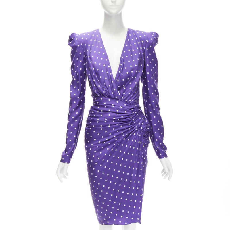 Alexandre Vauthier Purple Polka Dot Dress - Image 6