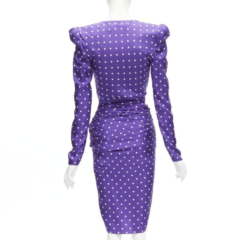 Alexandre Vauthier Purple Polka Dot Dress - Side view