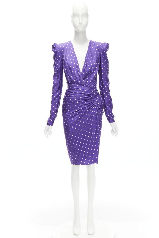 Alexandre Vauthier Purple Polka Dot Dress - Image 12
