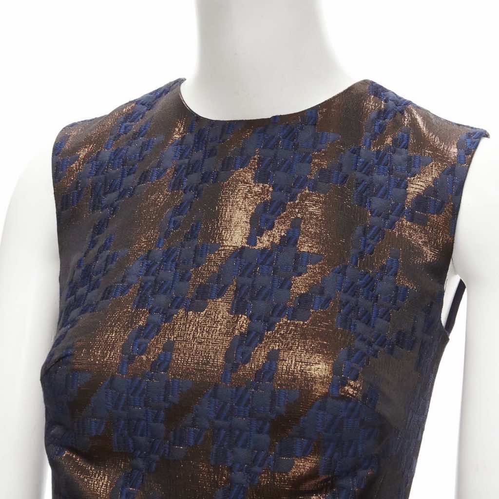 Martin Grant Copper Jacquard Dress - Back view