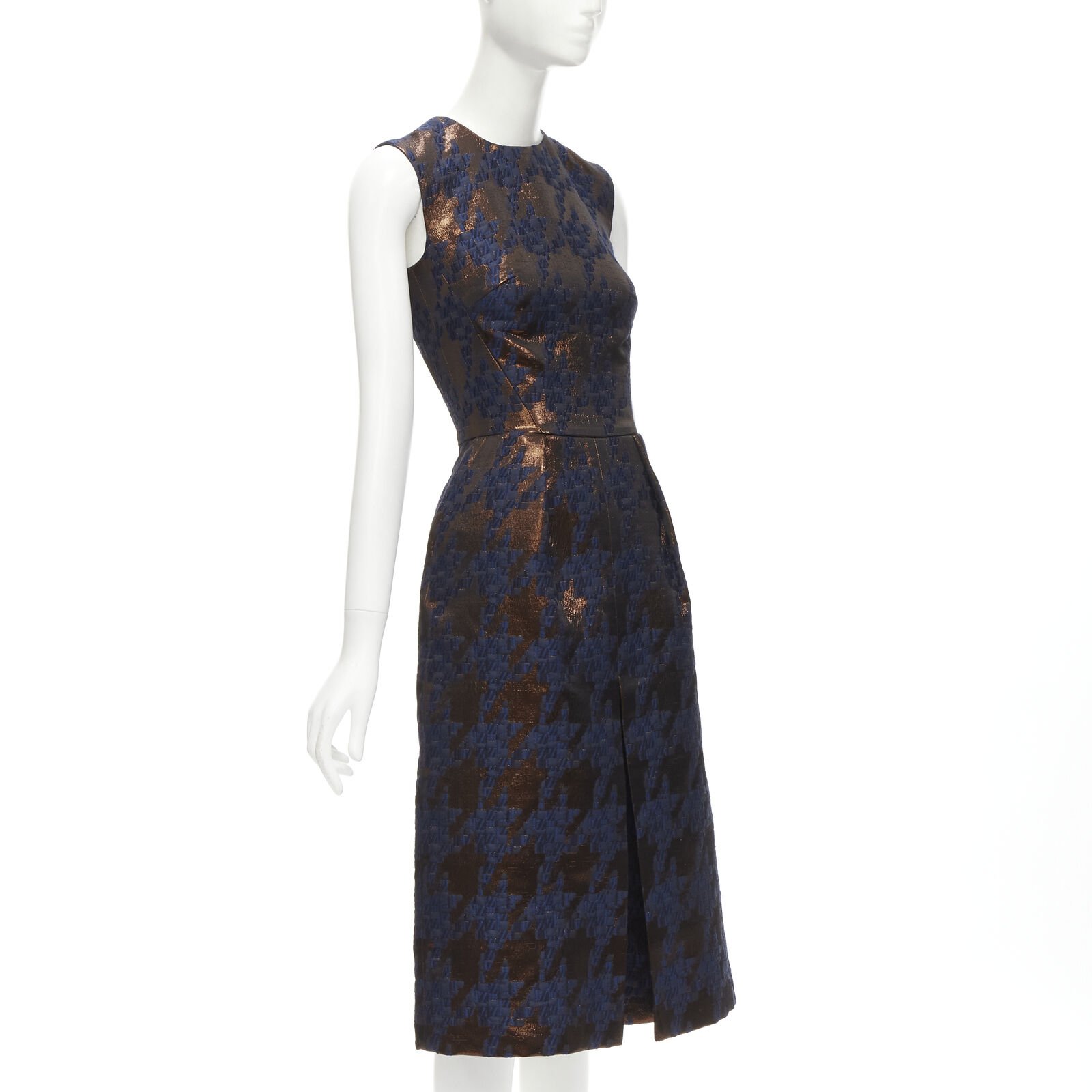 Martin Grant Copper Jacquard Dress - Image 6