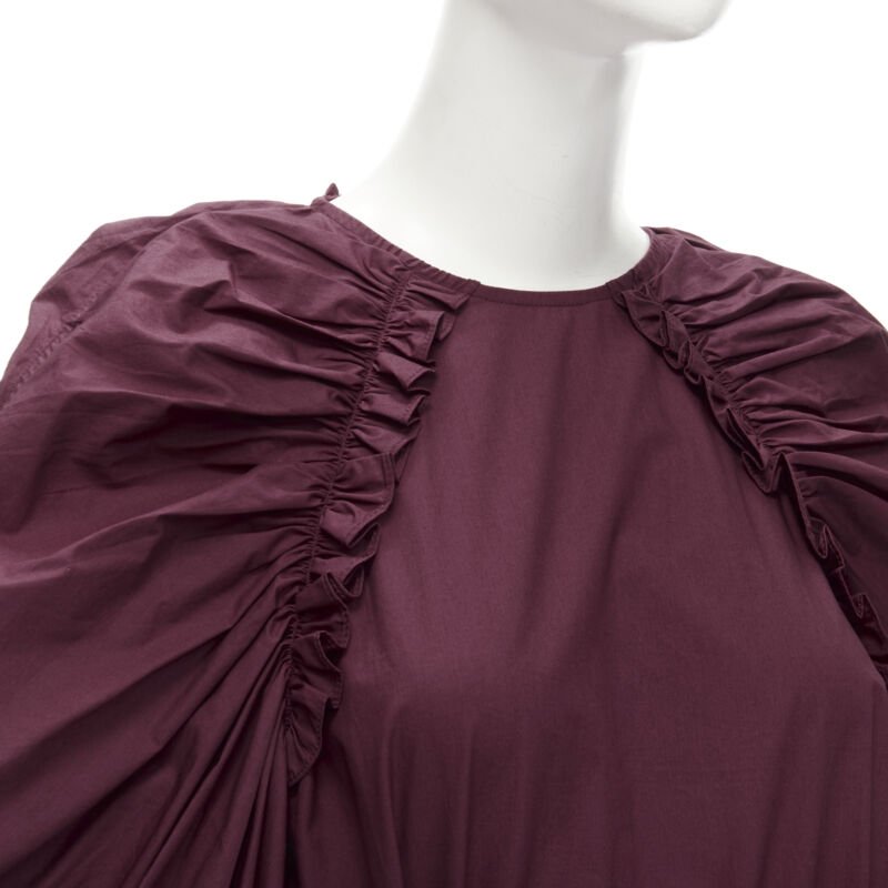 Ulla Johnson Burgundy Bow Midi Dress - Back view