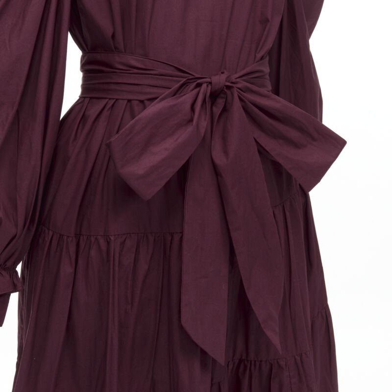 Ulla Johnson Burgundy Bow Midi Dress - Detail 2