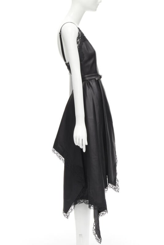 Alexander Mcqueen Black Leather Wrap Dress - 4