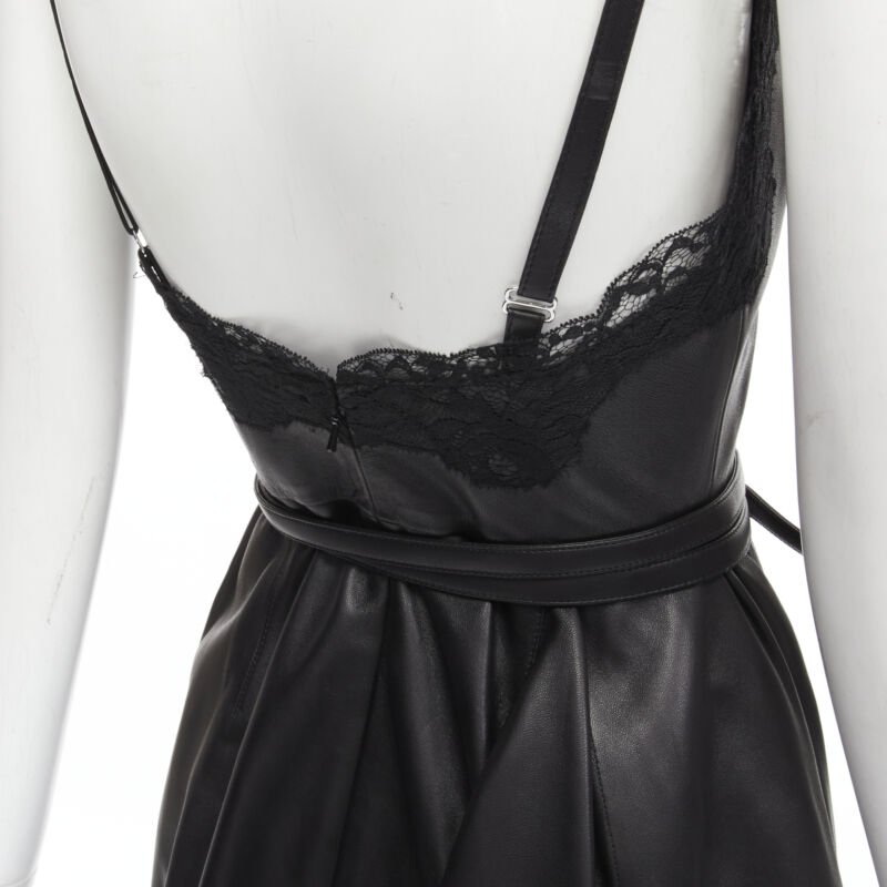 Alexander Mcqueen Black Leather Wrap Dress - Image 10