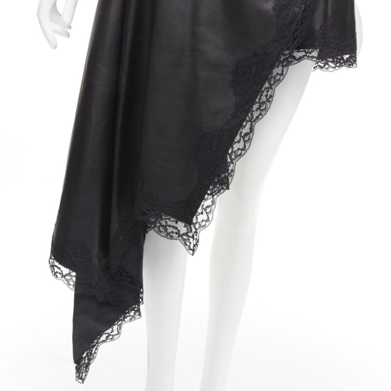Alexander Mcqueen Black Leather Wrap Dress - Image 11