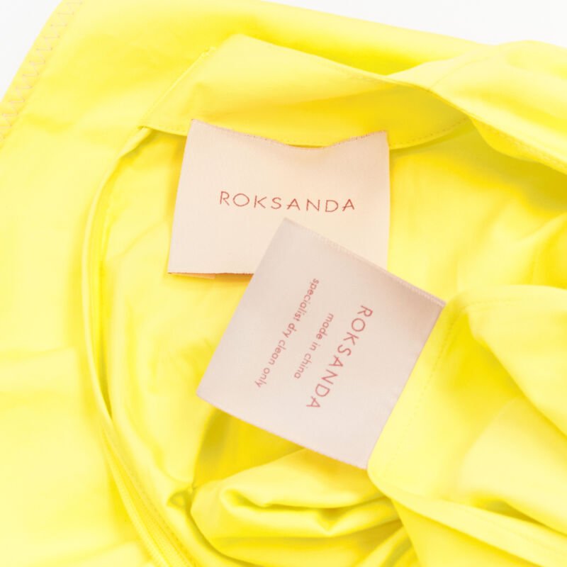 Roksanda Yellow Pleated A-Line Dress - Image 11