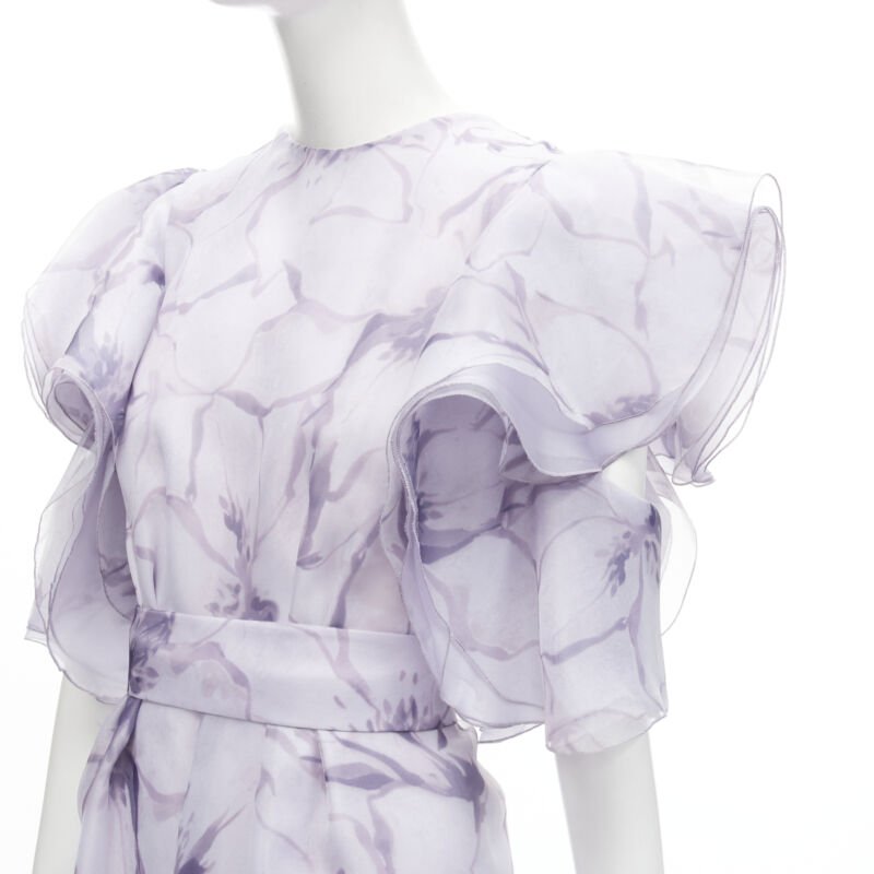 Unsigned / متعددة Purple Ruffled Jumpsuit - Back view