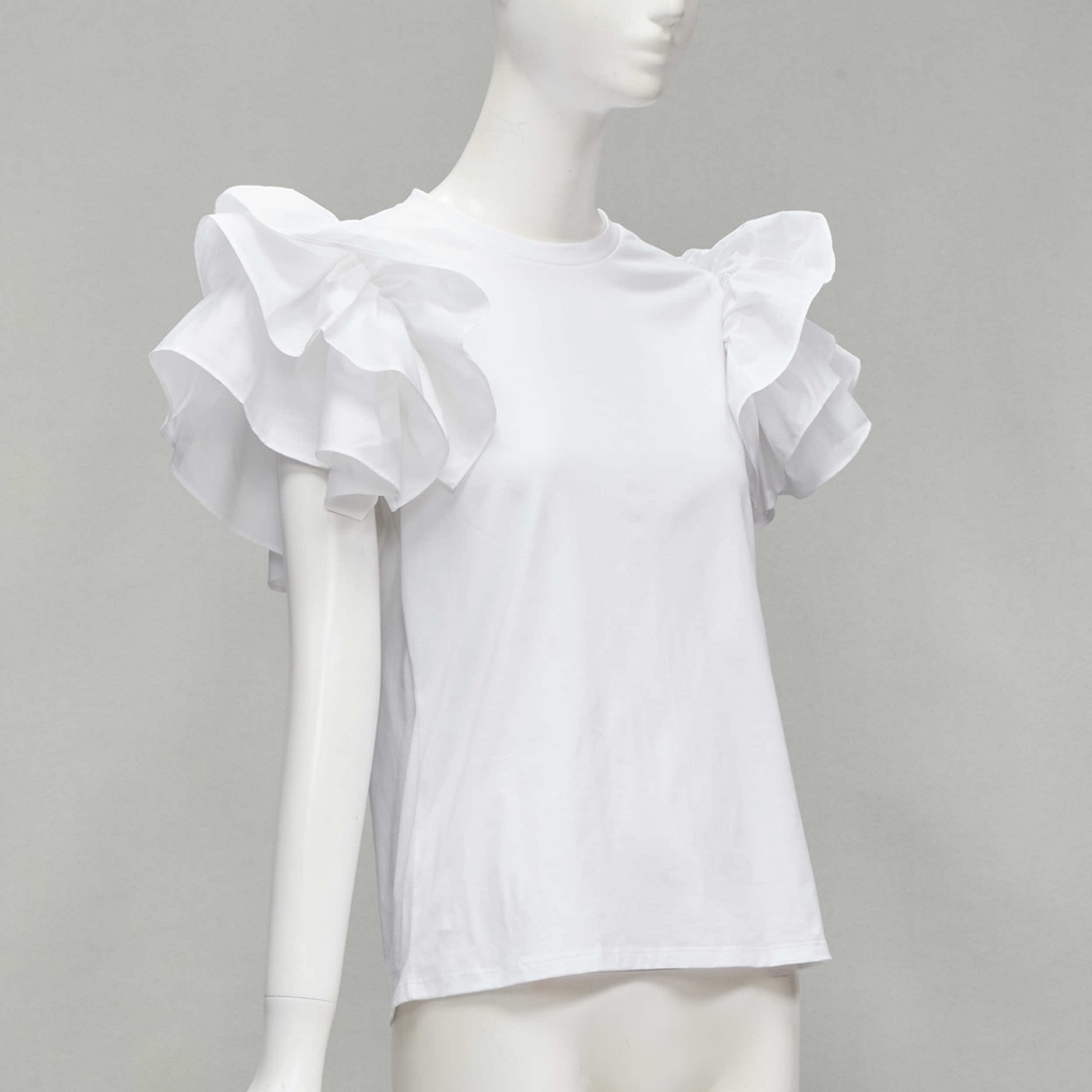 Alexander Mcqueen Ruffle Sleeve T-Shirt - Image 6