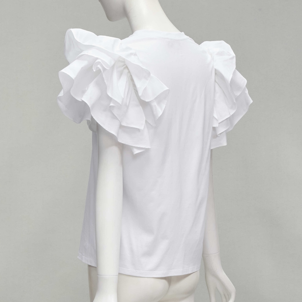 Alexander Mcqueen Ruffle Sleeve T-Shirt - Detail 1