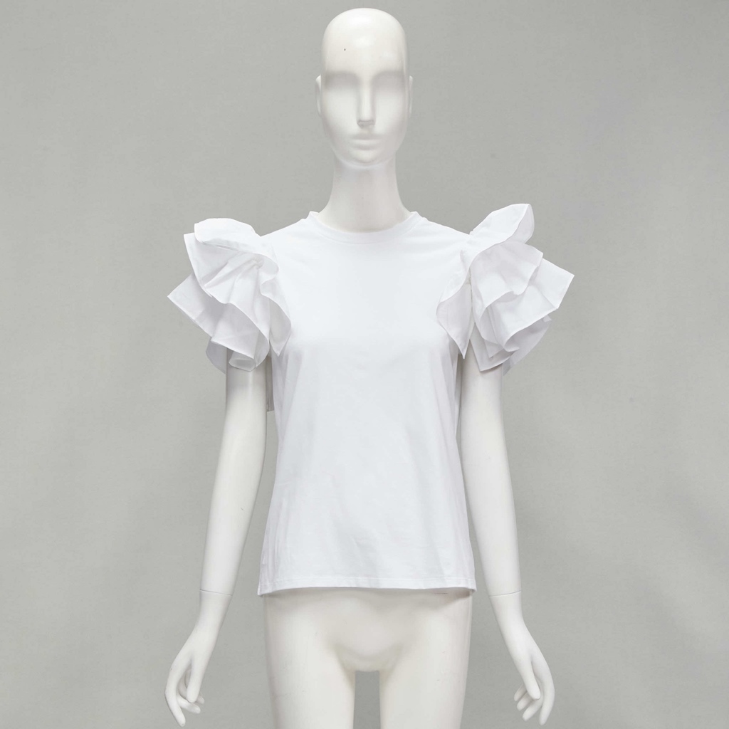 Alexander Mcqueen Ruffle Sleeve T-Shirt - Image 11