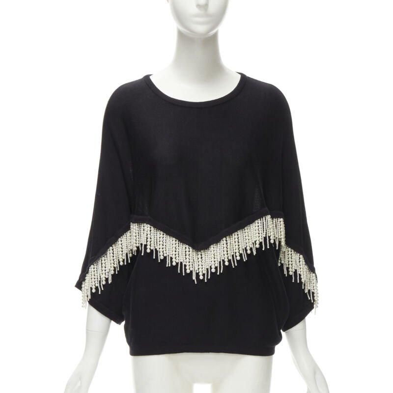 Giambattista Valli Pearl Fringe Sweater