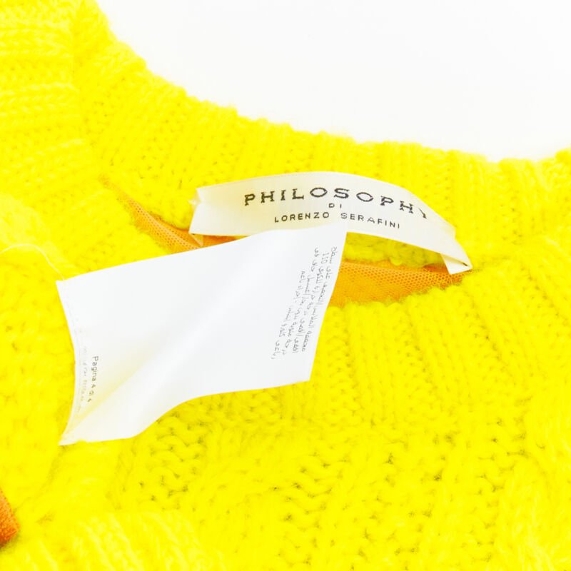 Philosophy Di Lorenzo Serafini Yellow Cable Sweater - Image 11