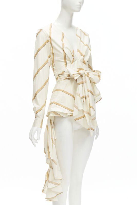 Johanna Ortiz Striped Tie Blouse - Image 6