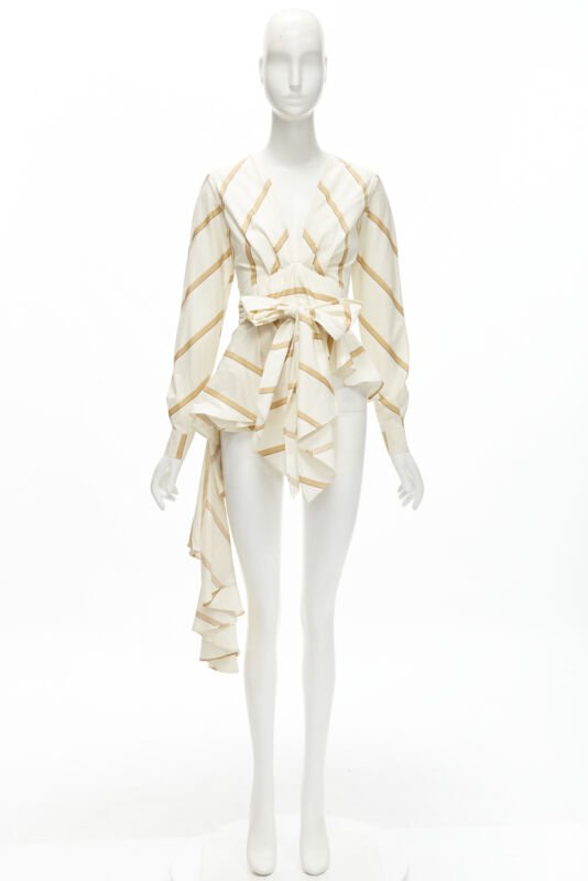 Johanna Ortiz Striped Tie Blouse - Image 12