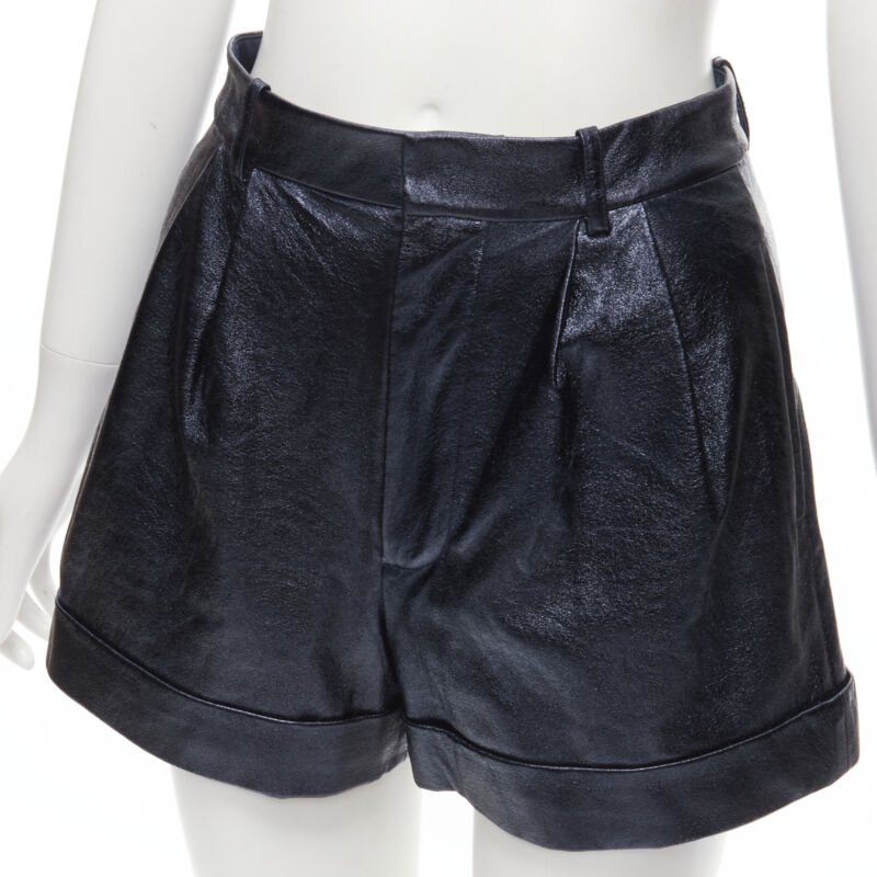 Alice & Olivia Metallic Leather Shorts - Back view
