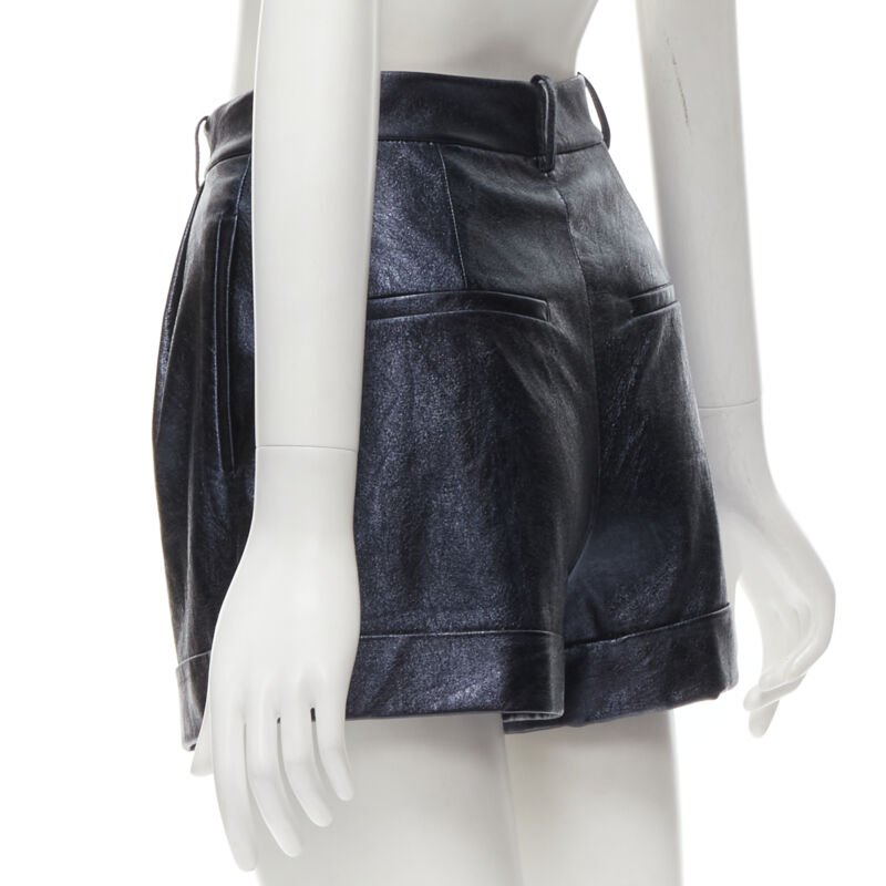 Alice & Olivia Metallic Leather Shorts - Detail 1