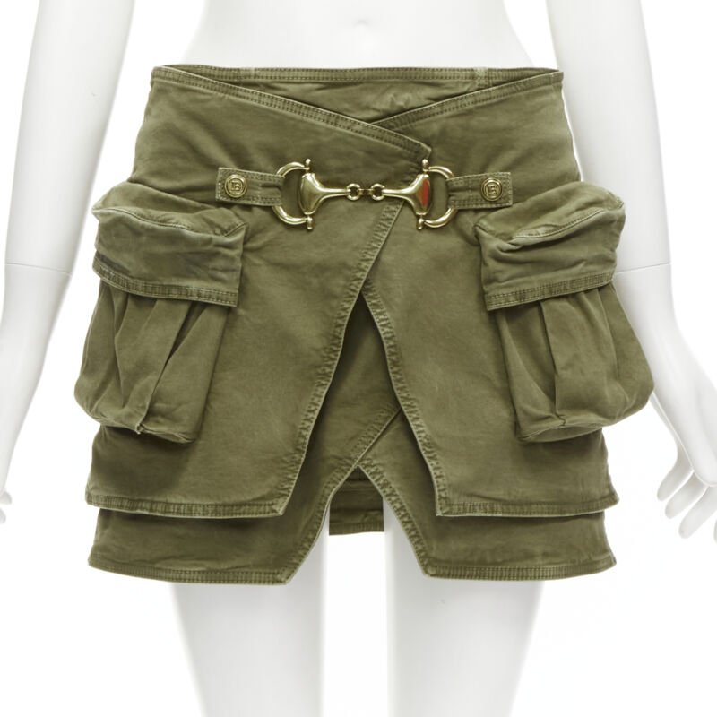 Balmain Horsebit Cargo Skirt