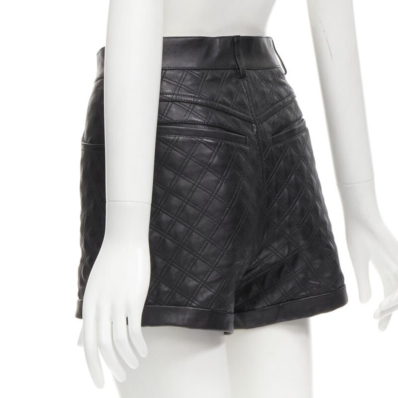 Saint Laurent Quilted Leather Shorts - Detail 1