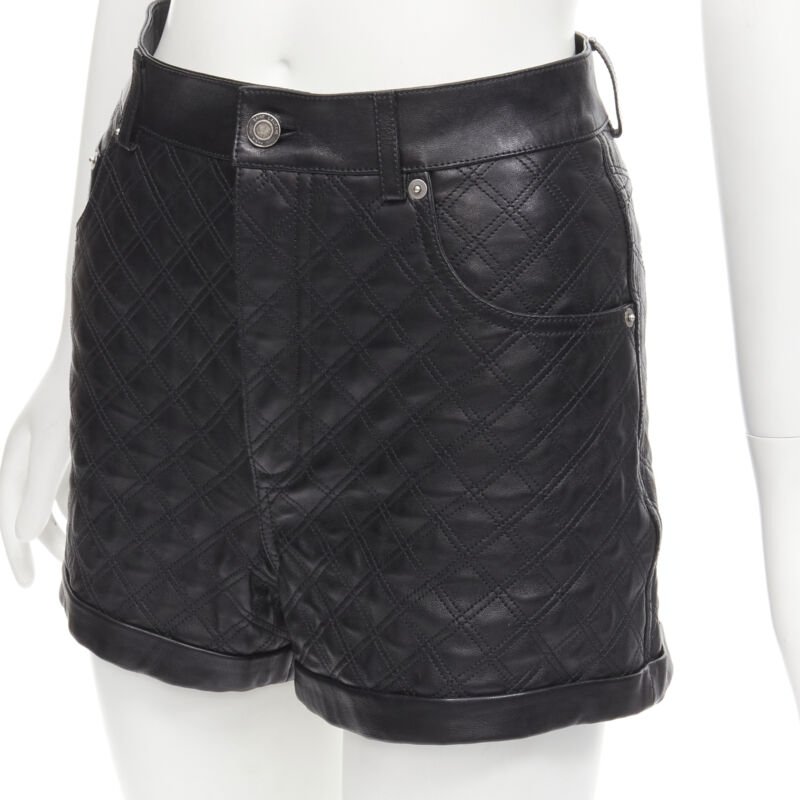 Saint Laurent Quilted Leather Shorts - Detail 2