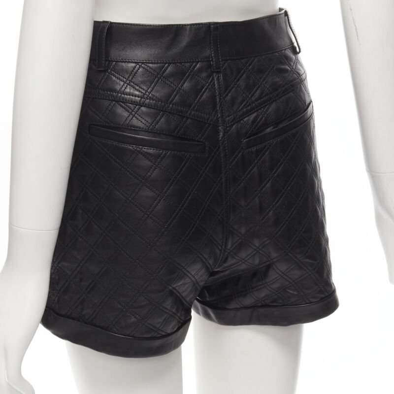 Saint Laurent Quilted Leather Shorts - Image 10