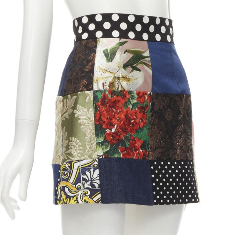 Dolce & Gabbana Patchwork Short Skirt - Image 6
