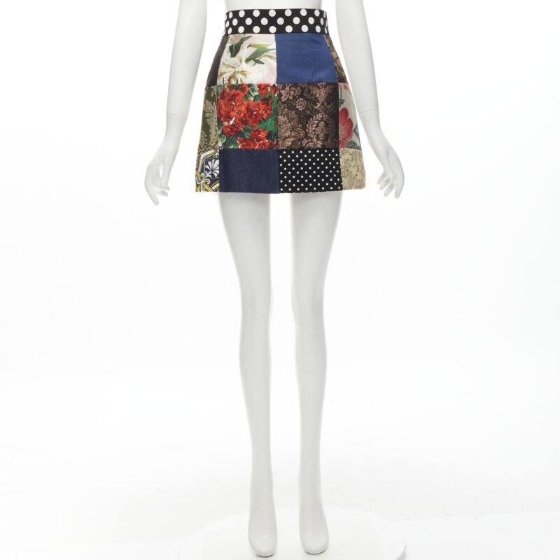 Dolce & Gabbana Patchwork Short Skirt - Image 12