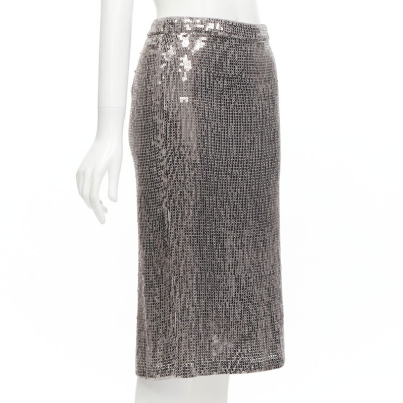 Alice & Olivia Metallic Pencil Skirt - Image 6