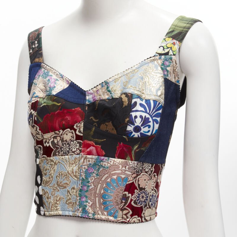 Dolce & Gabbana Patchwork Bustier - Back view