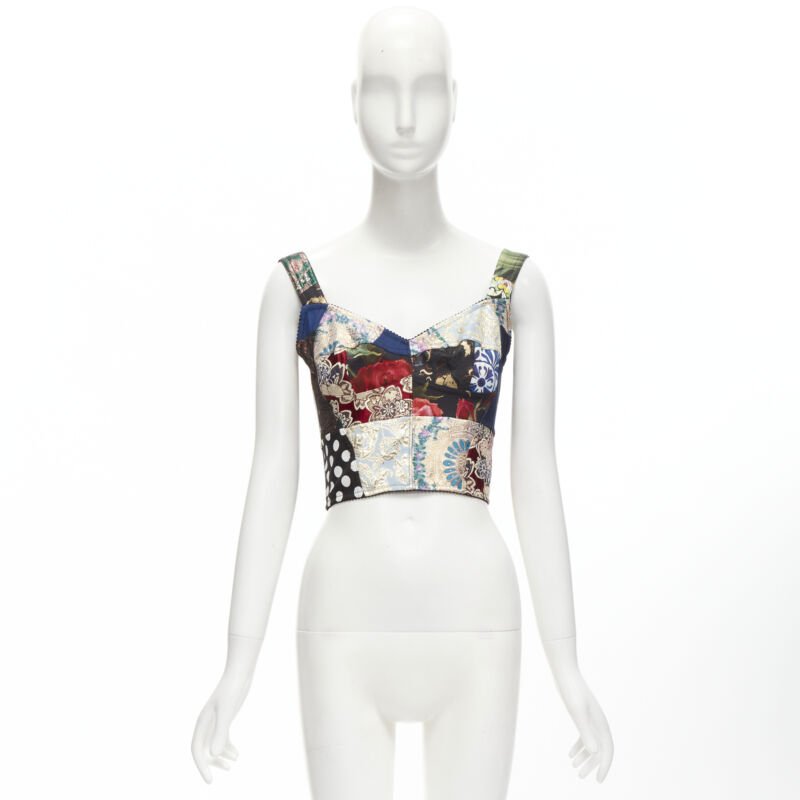 Dolce & Gabbana Patchwork Bustier - Image 11