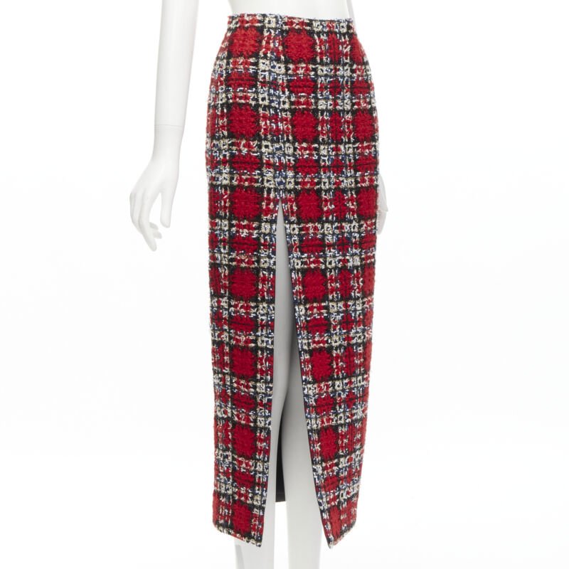 Halpern Plaid Tweed Skirt - Image 6