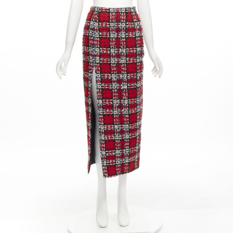 Halpern Plaid Tweed Skirt - Image 11