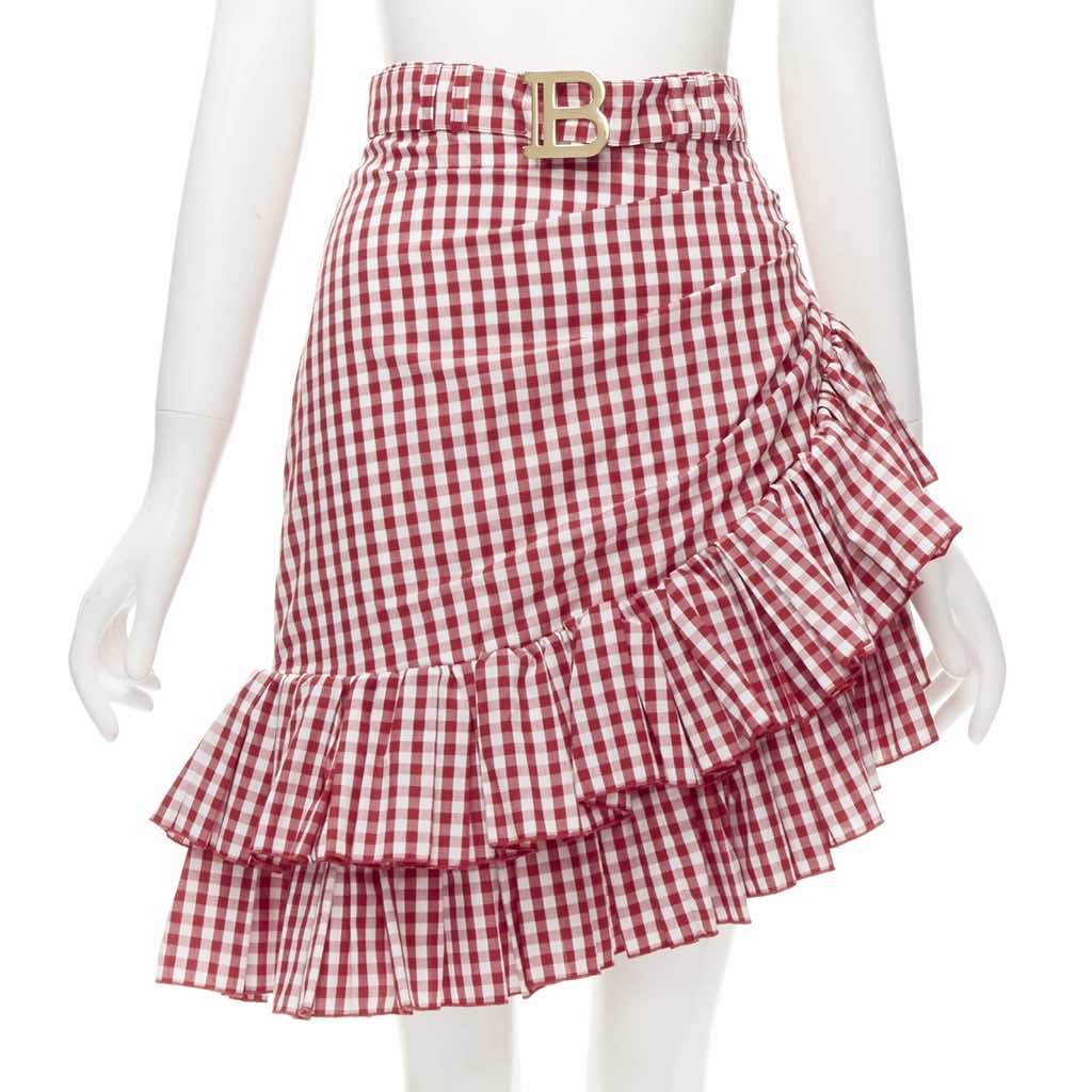 Balmain Gingham Cottage Skirt