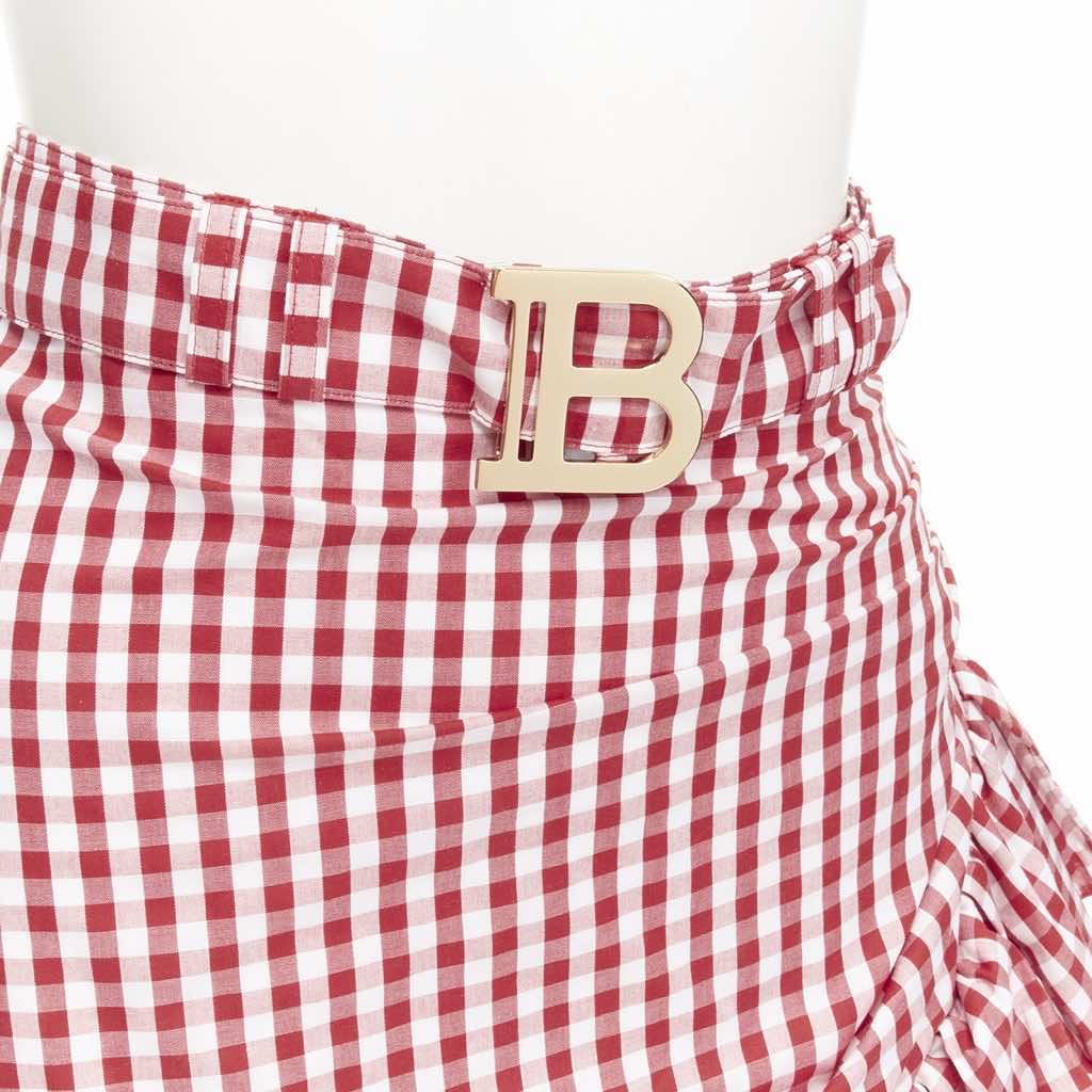 Balmain Gingham Cottage Skirt - Back view