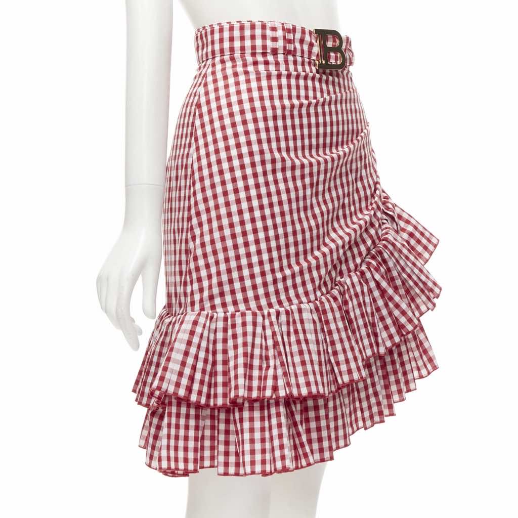 Balmain Gingham Cottage Skirt - Image 6
