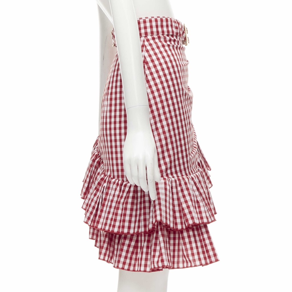 Balmain Gingham Cottage Skirt - 4