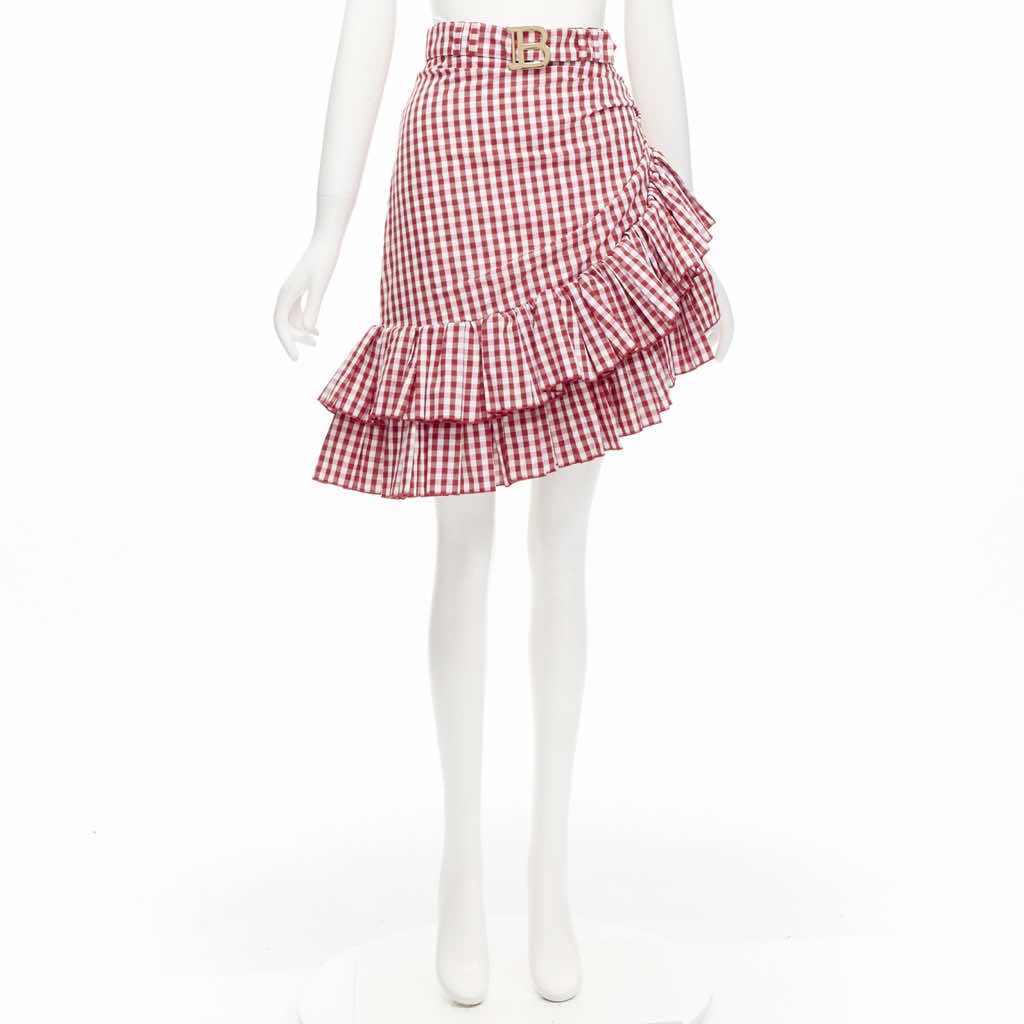 Balmain Gingham Cottage Skirt - Image 13
