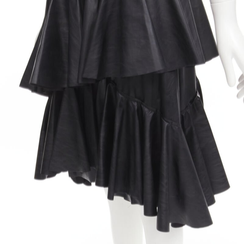 Philosophy Di Lorenzo Serafini Tiered Leather Skirt - Back view