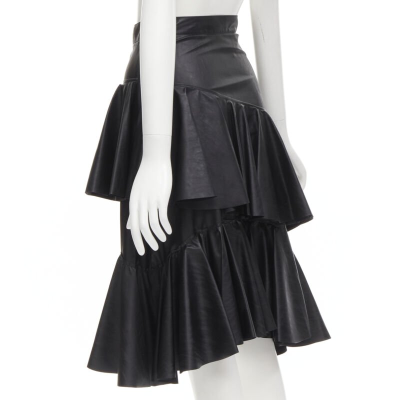Philosophy Di Lorenzo Serafini Tiered Leather Skirt - Detail 1