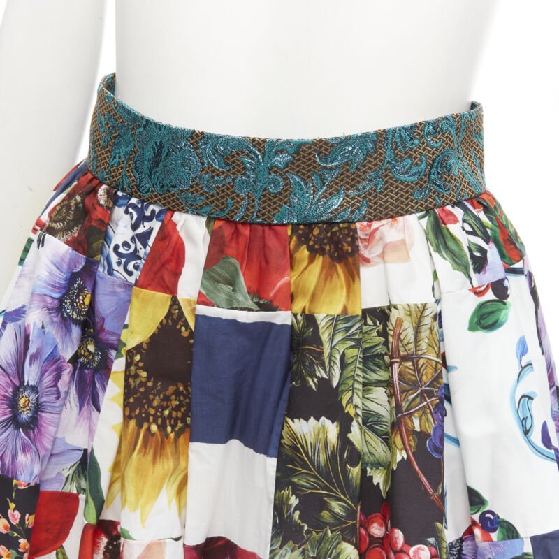 Dolce & Gabbana Patchwork Floral Skirt - Back view