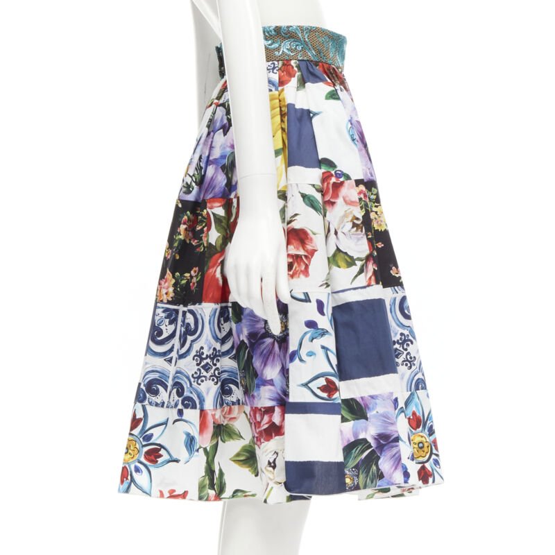 Dolce & Gabbana Patchwork Floral Skirt - 4