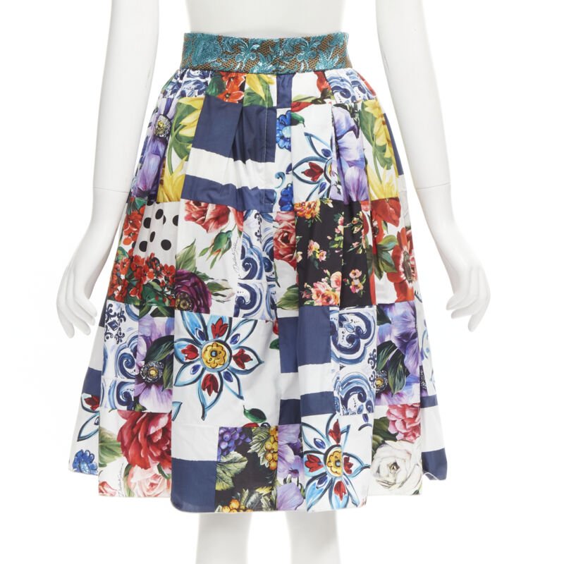 Dolce & Gabbana Patchwork Floral Skirt - Side view